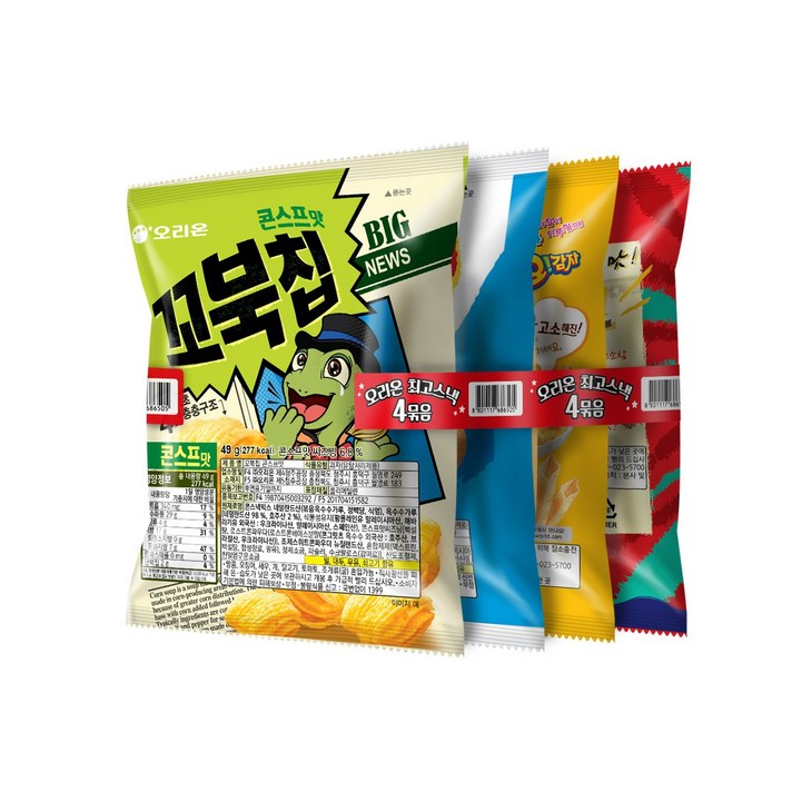 오리온 최고스낵 4번들 (170G), 옵션1 - 기본포장 (박스or비닐포장) (+0원)