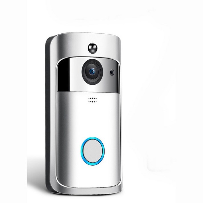 야간투시경 나이트비전 RC 비디오 초인종 WiFi 스마트 무선 초인종 HD 보안 홈 카메라 실시간 비디오 및 양방향 통화 야간 투시경, 은
