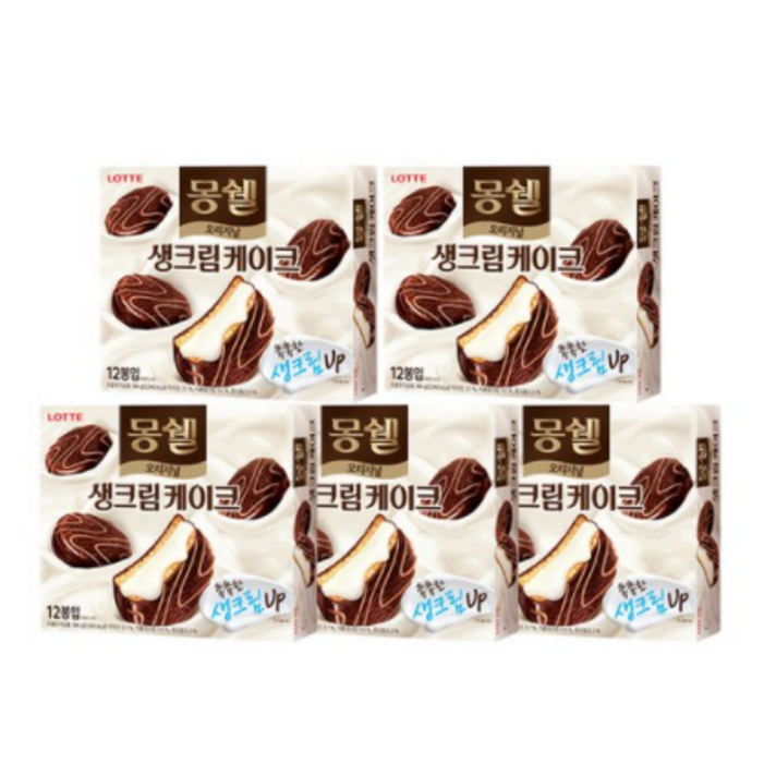 몽쉘 생크림케이크 오리지널, 5개, 384g