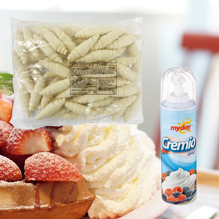 크로와상 냉동생지 50g x 약45~50개입 2.25kg +휘핑크림포함, 1팩+휘핑포함