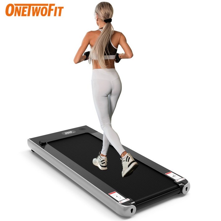 OneTwoFit 워킹패드 초슬림 런닝머신 가정용 파워워킹패드 슬림한 워킹머신, 실버&블랙