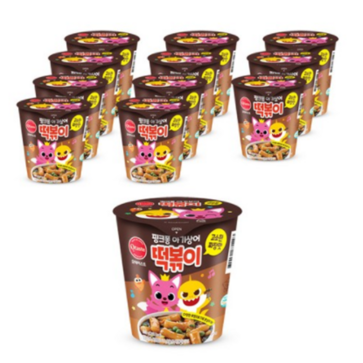 핑크퐁 아기상어 고소한 짜장맛 떡볶이, 103g, 60개