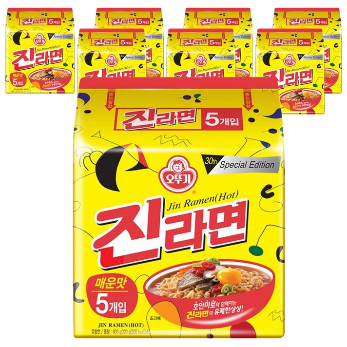 오뚜기 진라면 매운맛 멀티팩 120g, 40개