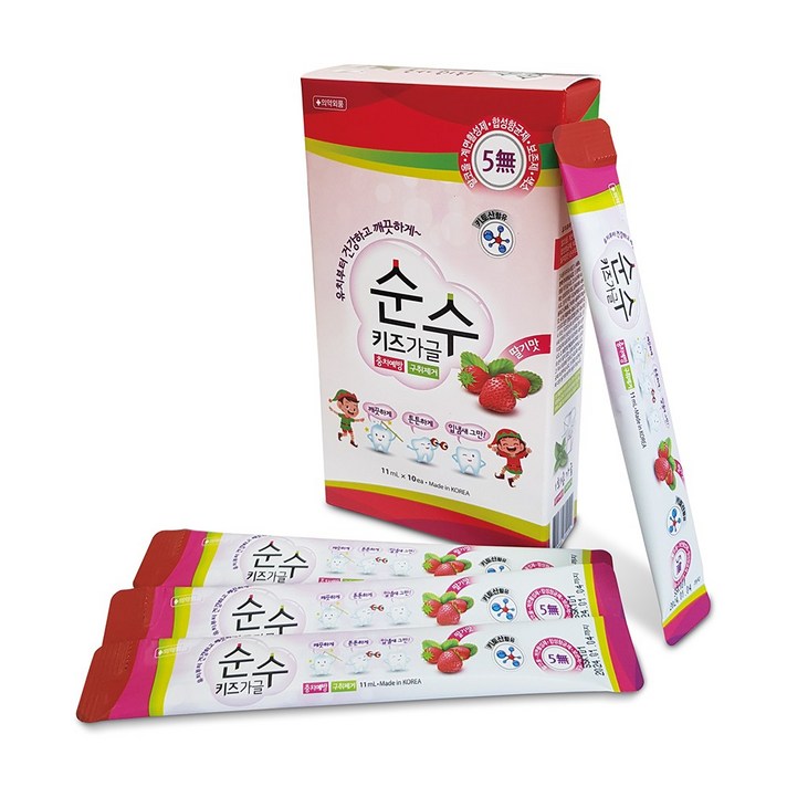 무알콜 어린이 일회용 순수키즈 스틱 가글 11ml 50개, 순수키즈 11ml 100개