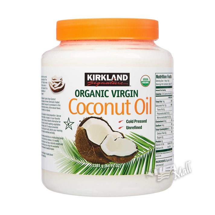 커클랜드 유기농 코코넛 오일 대용량 2.48L KIRKLAND SIGNATURE ORGANIC COCONUT OIL 84 FL. OZ., 상세페이지참조