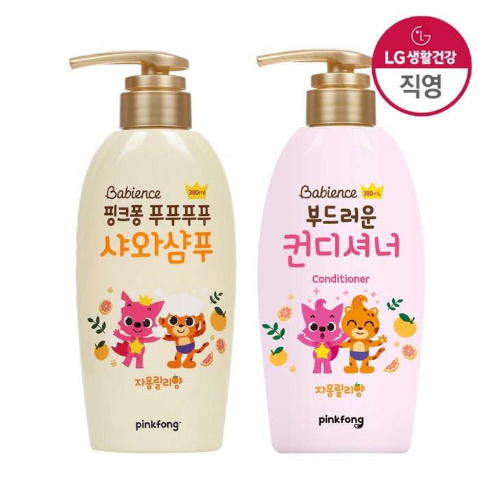 베비언스 핑크퐁 키즈전용 헤어세트 (샴푸 +컨디셔너 각1개), 핑크퐁 키즈전용 헤어세트(샴푸1+컨디1), 기타, 기타