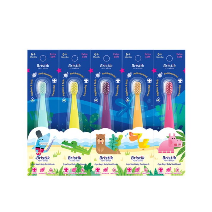 브리스틱 에르고 유아칫솔 세트, 혼합색상, 1set