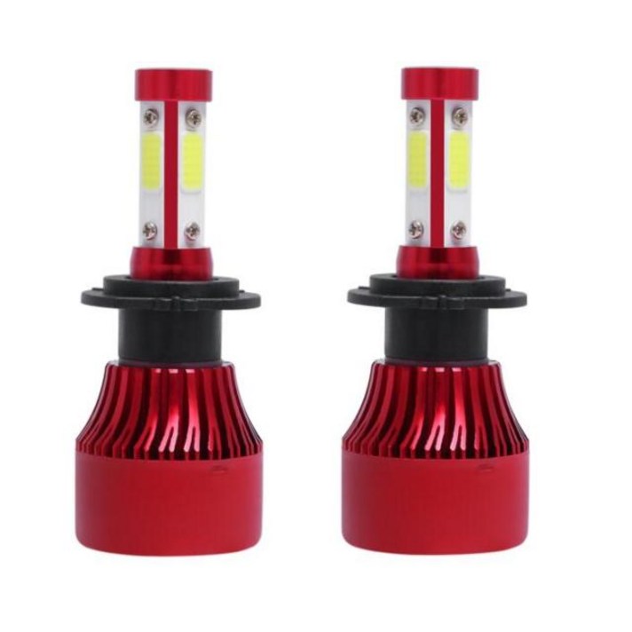 Muxall-100W 4 사이드 칩 H4 H7 LED 자동차 전조등 H11 9005 9006 Hi-Lo 빔, RED COLOR H4/9003/HB2 안녕하세요/소호