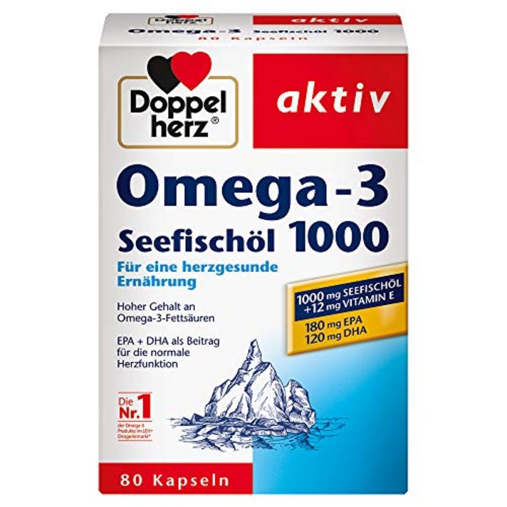 종합비타민 여성종합영양제 독일배송 더블 하트 씨 피쉬 오일 오메가3 1000mg 80-75530, 단일옵션, 단일옵션