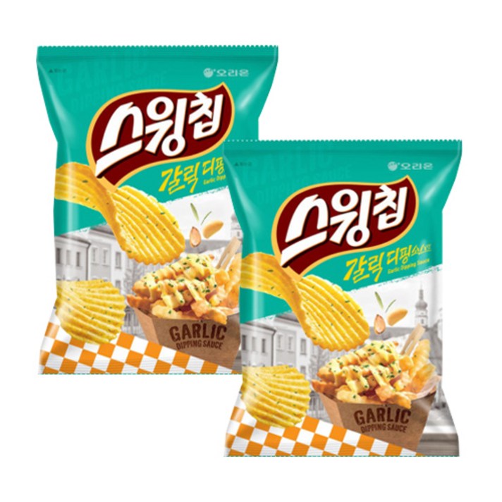 오리온 스윙칩 갈릭디핑소스맛 60g, 2개