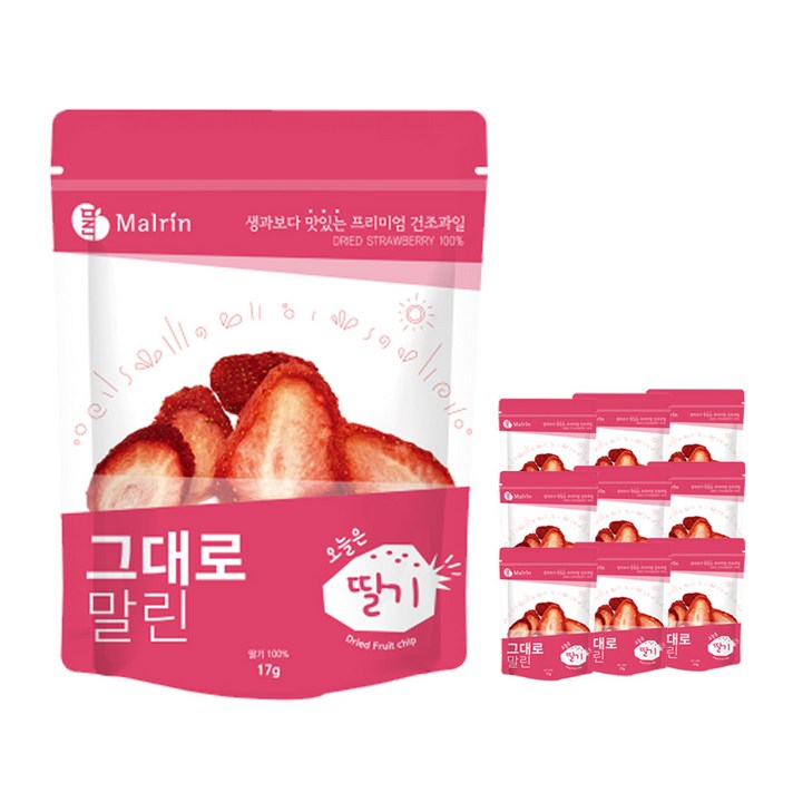 그대로말린 오늘은 딸기 17g 10봉 세트, 1세트