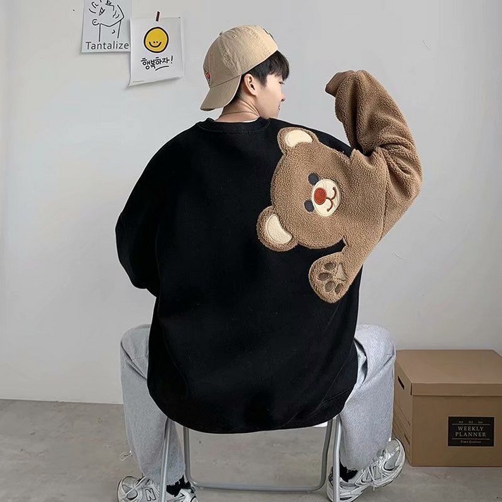 가을 겨울 커플 맨투맨 루즈 톱