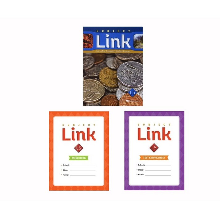 Subject Link. 5 student book + Word Book + Test & Worksheet Class Pack 전3권