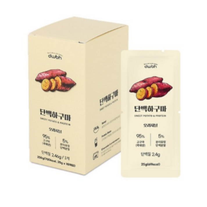 디더블유비에이치 단백하구마 고구마바 오리지널 10p, 250g, 1개