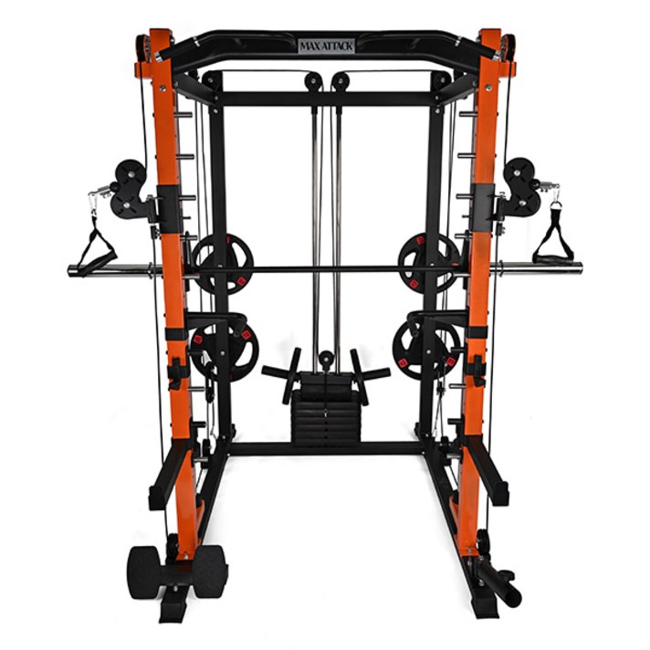 22년형 신형 맥스어택 스미스머신 KC인증 155kg 고무원판 웨이트블럭 벤치 풀세트 홈짐, 블랙오렌지