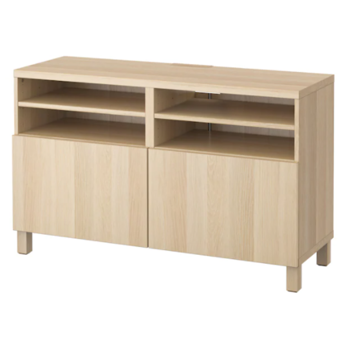 이케아 베스토 TV장식장 도어 화이트스테인 참나무무늬 120x42x74cm 291.863.28, 단품