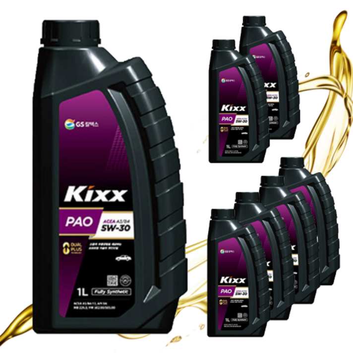Kixx PAO 킥스 파오 5W30 파오1 가솔린 LPG겸용 엔진오일 합성유, 5개
