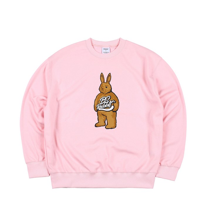 비에스래빗 2223 BSRABBIT BIG BEAR RABBIT CREWNECK PINK 스노우보드 크루넥 티셔츠 맨투맨