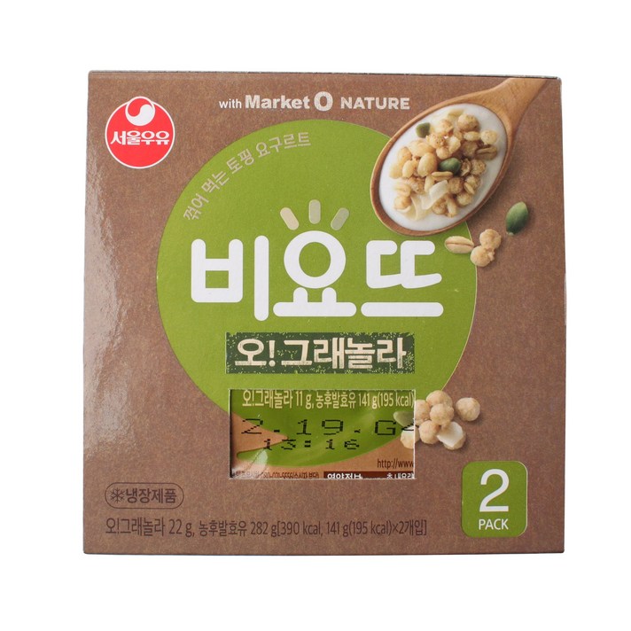 서울우유 비요뜨 오그래놀라 141g x 2입, 아이스박스 포장