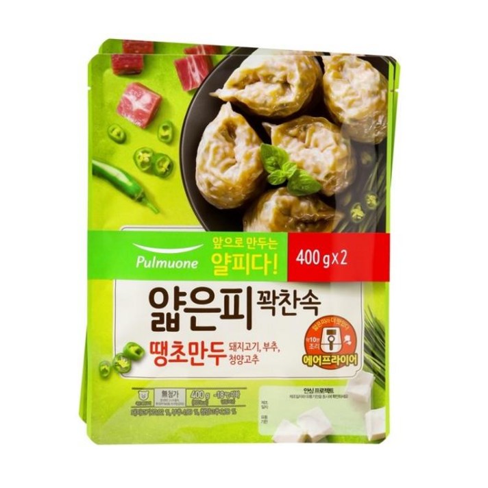 풀무원 얇은피 꽉찬속 땡초만두 400g x 2봉
