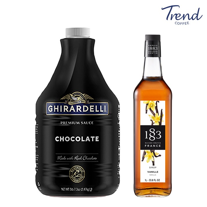 1883 바닐라 시럽 1L 1개 + 기라델리 초코소스 2.47kg 1개 묶음