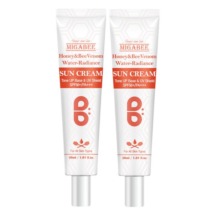 미가비 워터래디언스 메이크업베이스 화이트 SPF50+/PA+++, 2개