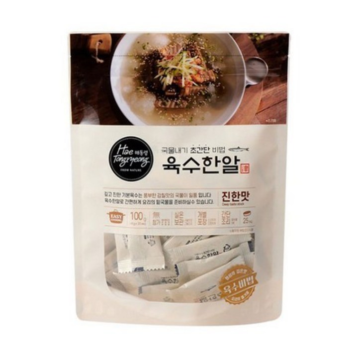 해통령 육수한알 진한맛 100g 자연조미료 휴대용 멸치국물, 4개