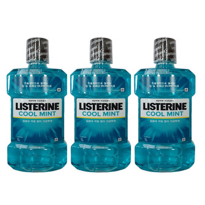 리스테린 쿨민트 구강청결제, 1000ml, 4개