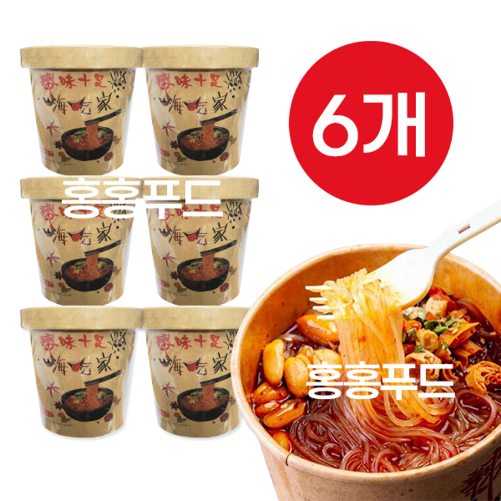 홍홍 중국식품 쏸라펀 컵라면 즉석 중국라면 마라탕면 하이치지아 135g, 135g 6통, 1박스(5+1)