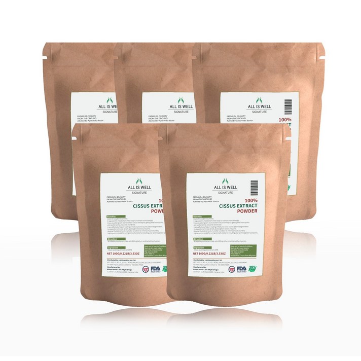 프리미엄 올이즈웰 인도산 시서스 가루 분말 500g, 5개, 100g