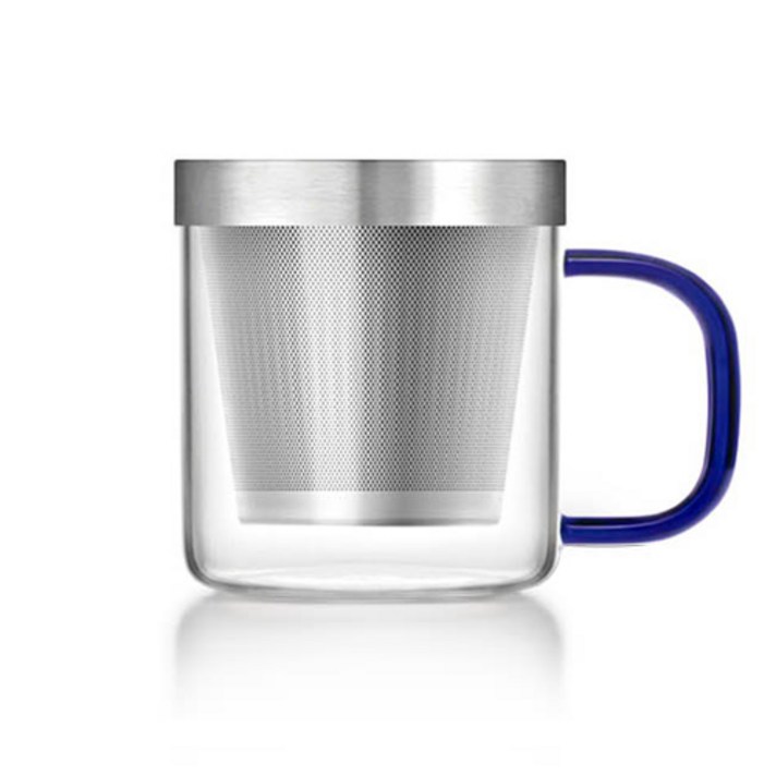 사마 내열유리 티머그 S049 350ml, 블루핸들