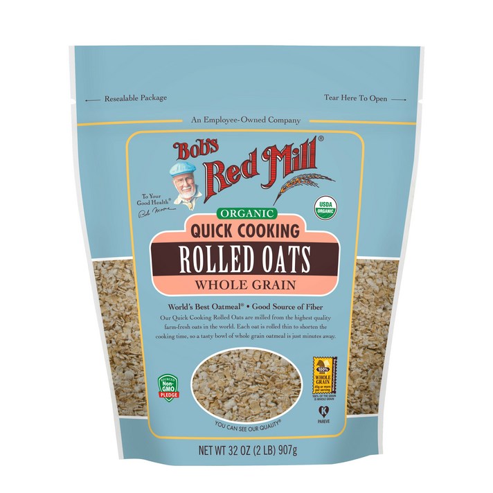 Bob's Red Mill 퀵 쿠킹 롤드 오트 홀 그레인, 907g, 1개