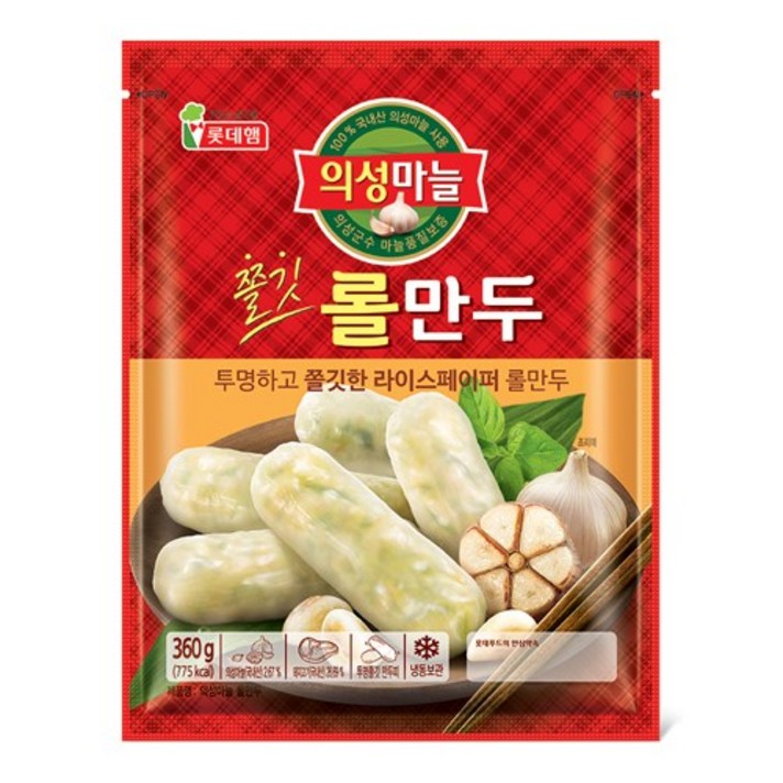 롯데푸드 의성마늘 쫄깃 롤만두 360gx4개, 4개