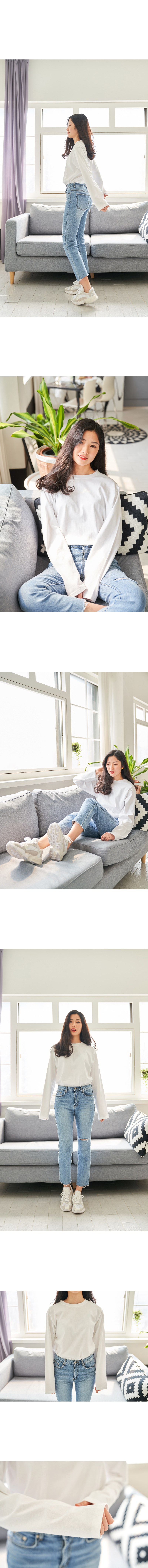 반에이크오 여성용 화이트 루즈핏 티셔츠