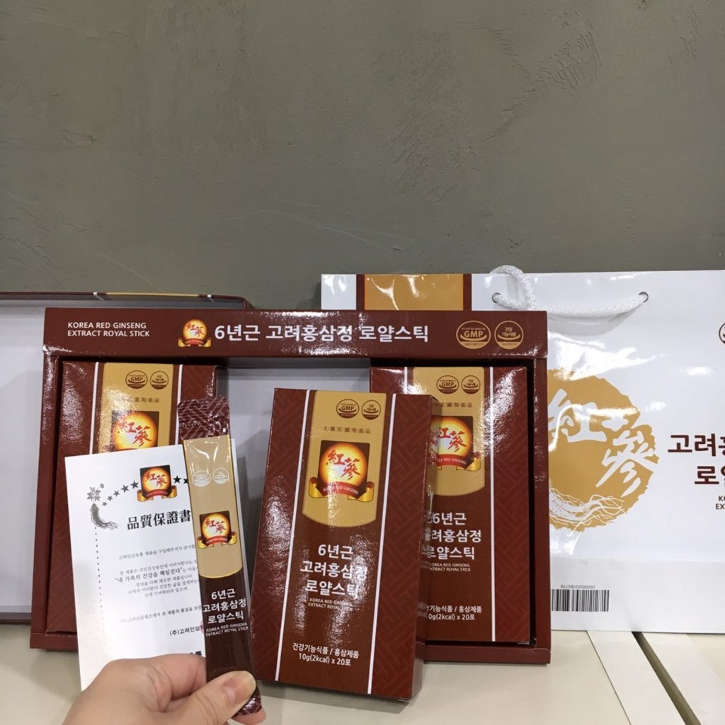 고려인삼유통 6년근 고려홍삼정 로얄스틱 쇼핑백