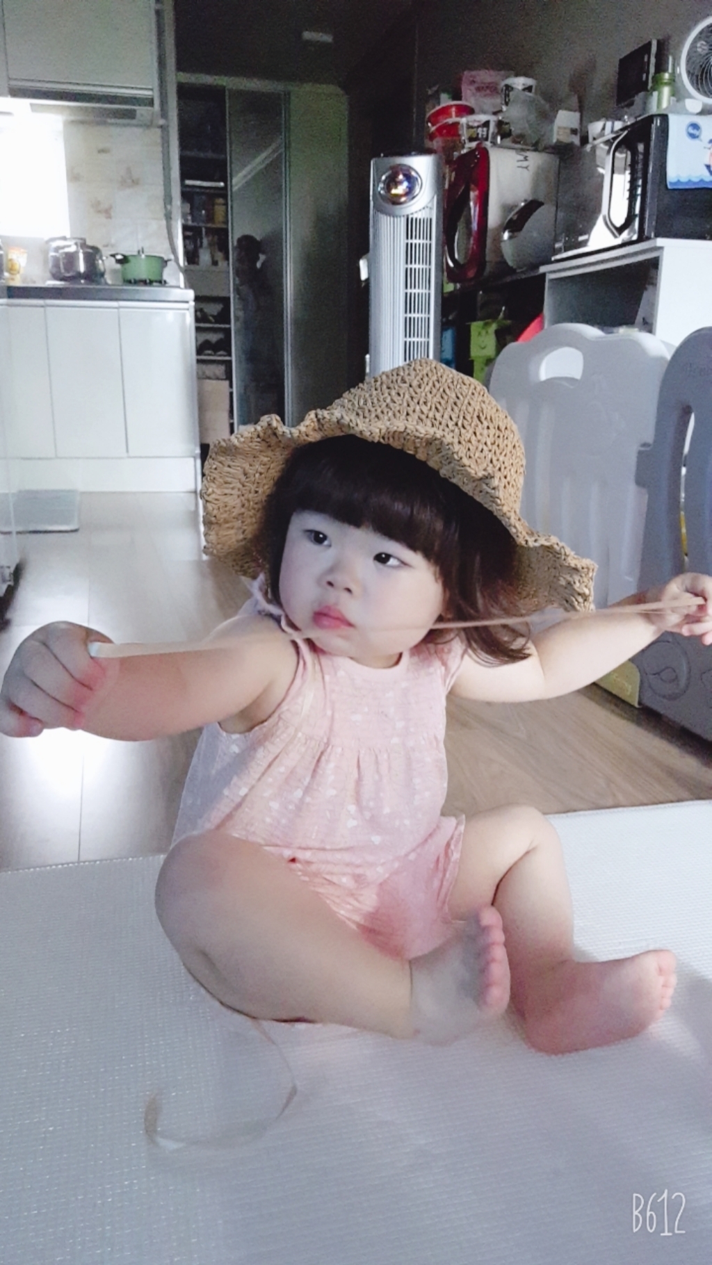 무슈 아동용 샤랄라 밀짚보넷