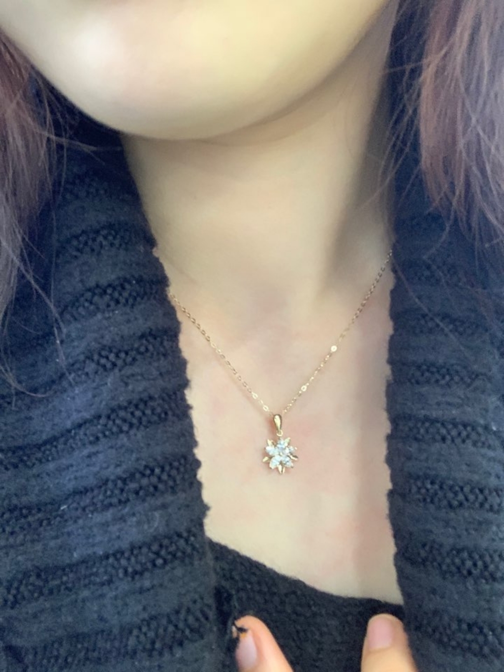 루키스톤 18k 테스 플라워 목걸이 18k목걸이