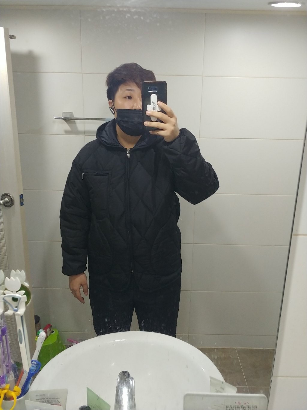 모니즈 솔리드 후드 깔깔이 점퍼 ZKA004