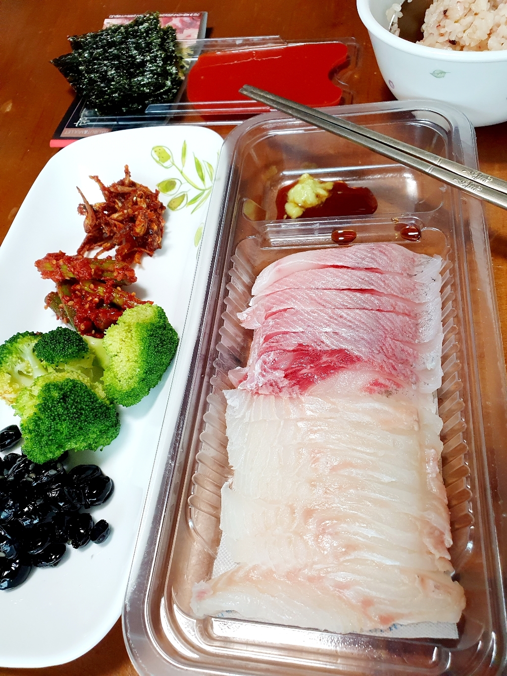 숙성 모둠회 광어 밀치