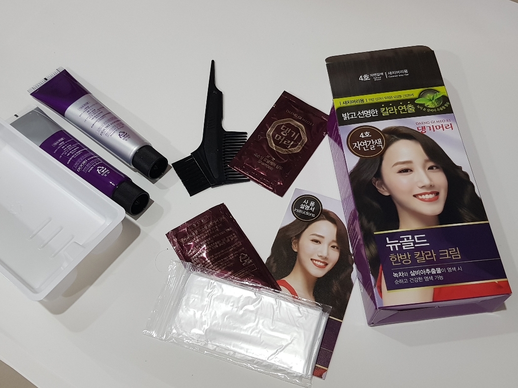 댕기머리 뉴골드 새치머리용 한방 칼라 크림 염색제, 4호 자연갈색, 1개