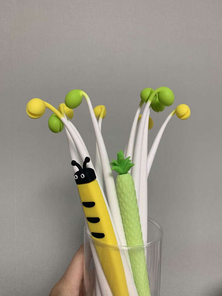 야오야오 다빈 2탄 콩나물볼펜볼펜심 인쇄 판촉 신기한 검정 실리콘 잘써지는 부드러운