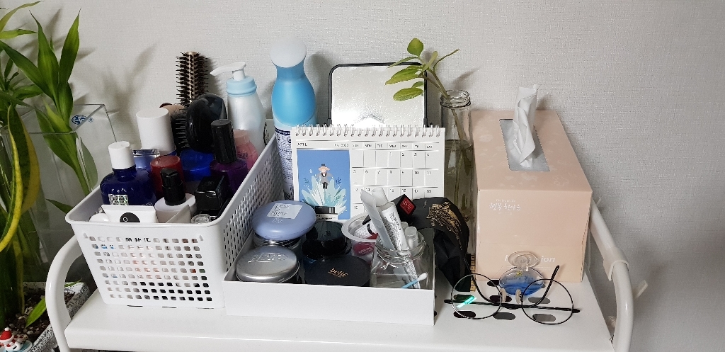 알뜨리 모던 화장품 정리함 커버형 대형 화이트 교체용 손잡이 3개 색상랜덤