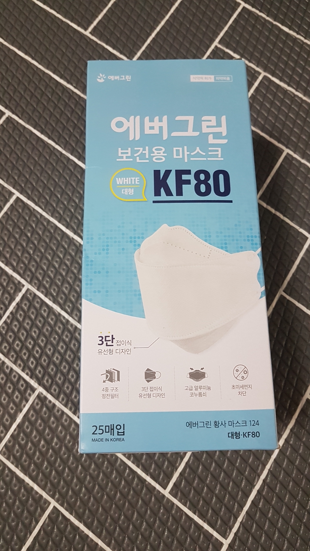에버그린 황사 방역용 마스크 대형 KF80