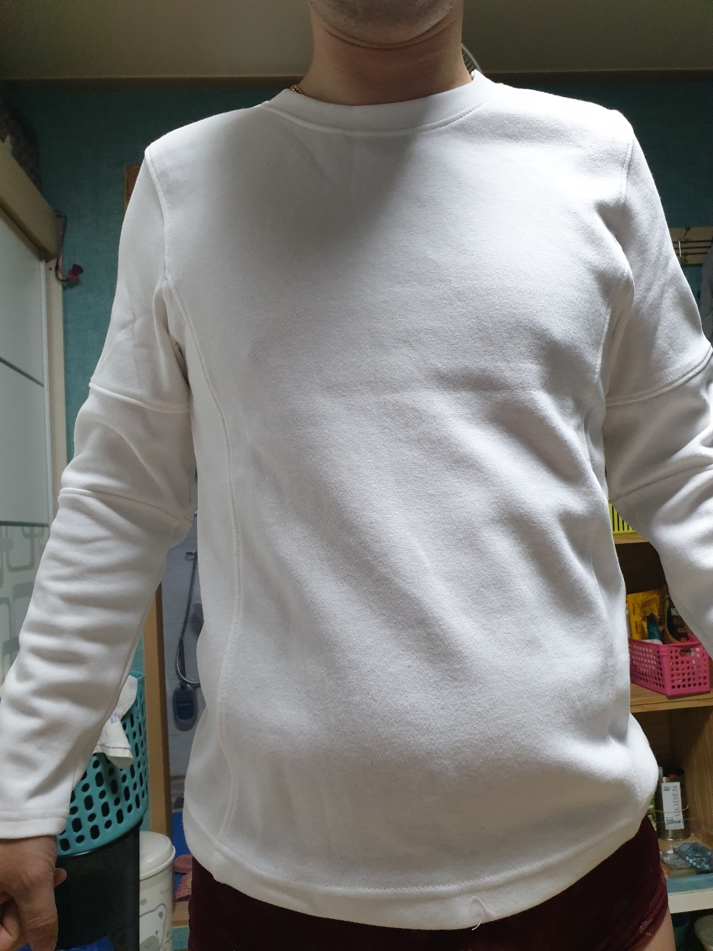 레이먼 남성용 비버 어깨지퍼 절개 라운드 티셔츠