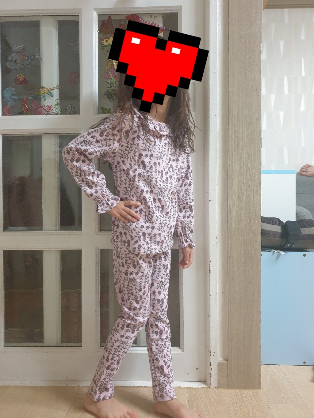 따솜 여아용 미니플라워 30수 후라이스 상하의