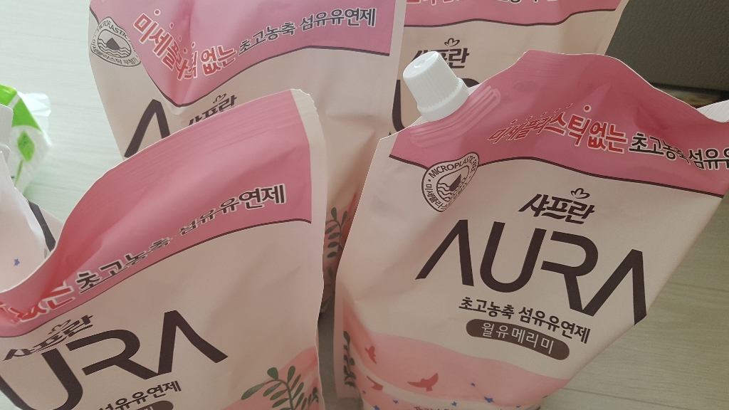 아우라 샤프란 윌유메리미 섬유유연제 리필 17L 3개 리뷰후기