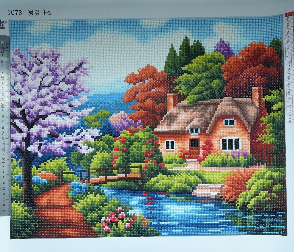 케이엠엘리 보석십자수 3D 산속 오두막집 비즈 DIY 5040