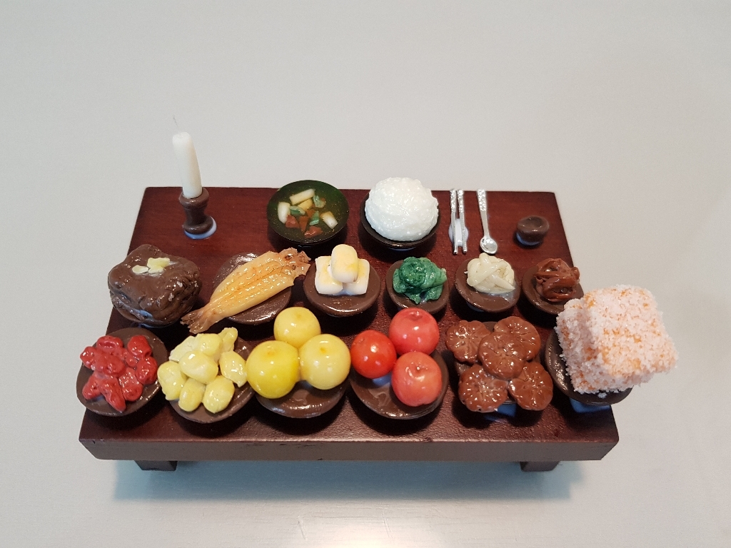 핸드메이드 납골당 꾸미기 미니어쳐 단품 1탄 수공예 음식 제사상 밥상 상차림 장식 100종 이상