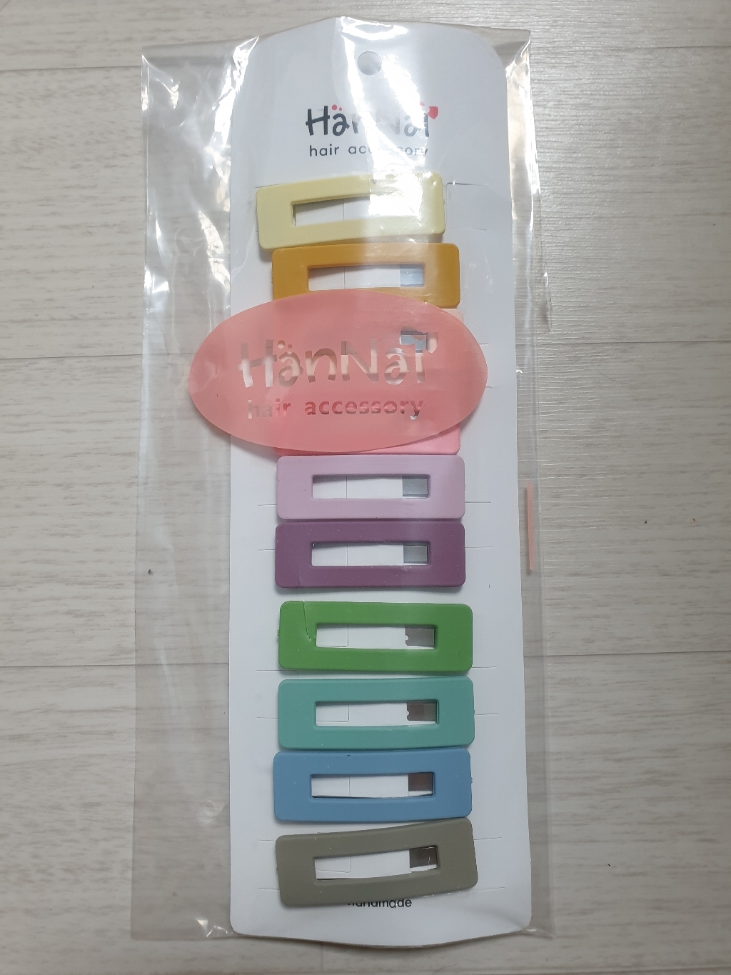 핸날 무광 작은 사각 똑딱핀 10종