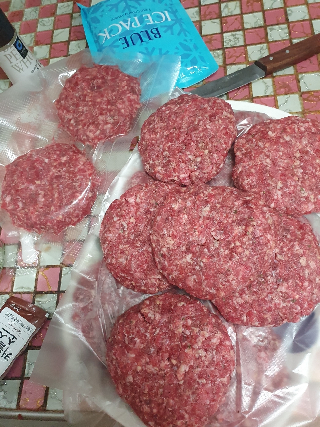 [미트컷]소 다짐육 1개 소고기 다진 떡갈비 만두속햄버거패티 육전 리뷰후기